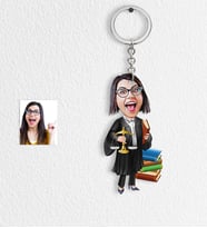 BK Gift Kişiye Özel Kadın Avukat Karikatür Anahtarlık 2, Avukatlar Günü, Avukat Hediyesi