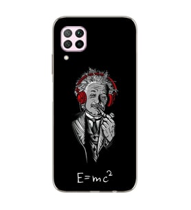 Einstein Tasarım Süper Şeffaf Silikon Telefon Kılıfı Huawei P40 Lite