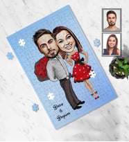 Kişiye Özel Sevgili Karikatürlü A4 99 Parça Puzzle Model 10