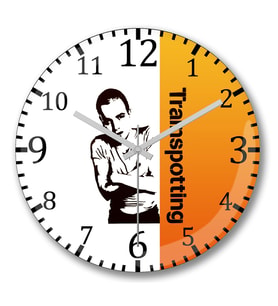 Trainspotting Duvar Saati Bombeli Gercek Cam
