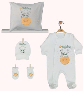 Pia Baby Gl 1932-04 İsme Özel Yastık Tulum Set