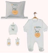 Pia Baby Gl 1932-04 İsme Özel Yastık Tulum Set