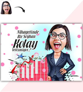 BK Gift Kişiye Özel Bayan Ceo Karikatür Baskılı Yaş Pasta İçin Yenilebilir Şekerli Kağıt  2(Sadece Kağıt)