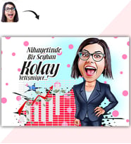 BK Gift Kişiye Özel Bayan Ceo Karikatür Baskılı Yaş Pasta İçin Yenilebilir Şekerli Kağıt  2(Sadece Kağıt)