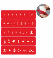 Mini Rakam Ve Desen Şablon Seti Tattoo SPREYSİZ