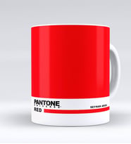 BK Gift Kişiye Özel İsimli Pantone Red Beyaz Kupa Bardak