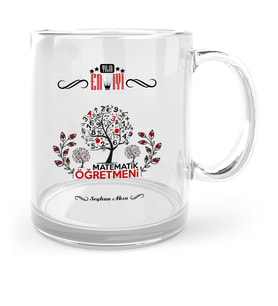 BK Gift Kişiye Özel Yılın En İyi Matematik Öğretmeni Cam Kupa Bardak
