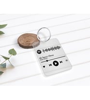 BK Gift Kişiye Özel Spotify Barkodlu Şeffaf Pleksi Anahtarlık
