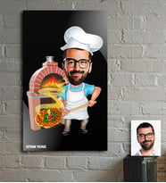 BK Gift Kişiye Özel Bay Kebapçı Karikatür Ahşap Tablo - 1