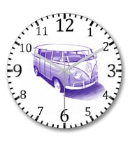 Sketch Kombi Duvar Saati Bombeli Gercek Cam