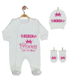 Pia Baby GL 1906-01 İsme Özel Üçlü Tulum Set