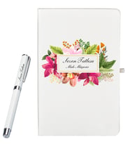 Kişiye Özel Şık Tasarımlı Beyaz Defter Ve Beyaz Kalem Hediye Seti