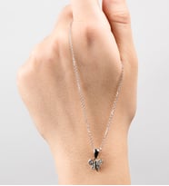 Mode Silver Taşlı mini kelebek kolye