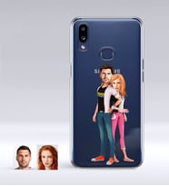BK Gift Kişiye Özel Sevgililer Karikatürlü Samsung Galaxy A10s İnce Şeffaf Silikon Telefon Kapağı-39 (Beyaz)
