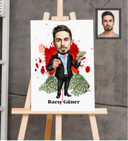 Kişiye Özel Patron Karikatürlü  Ahşap Tablo 30x47 Bay-21