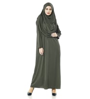 Haki Namaz Elbisesi - Ravza Motifli Seccade ve Tesbih - İbadet Seti