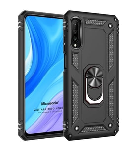 Microsonic Huawei P Smart Pro Kılıf Military Ring Holder Siyah