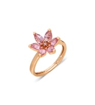 925 Ayar Gümüş Pembe Taşlı Lotus Yüzük (Rose)