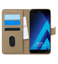 Microsonic Samsung Galaxy A5 2017 Kılıf Fabric Book Wallet Gold