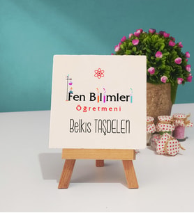 Fen Bilimleri Öğretmeni Dekoratif Taş Baskı