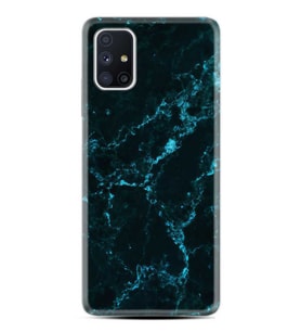 Kılıfland Samsung Galaxy M31S Kılıf Silikon Resimli Kapak Koyu Mavi Mermer Stok 1297