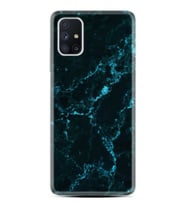 Kılıfland Samsung Galaxy M31S Kılıf Silikon Resimli Kapak Koyu Mavi Mermer Stok 1297