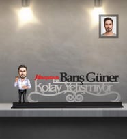 Kişiye Özel Erkek Karikatürlü Kolay Yetişmiyor Ahşap Biblo  Bay-13