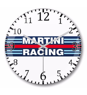 Martini Racing Duvar Saati Bombeli Gercek Cam