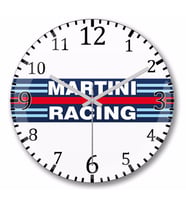 Martini Racing Duvar Saati Bombeli Gercek Cam