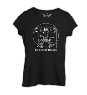 The Perfect Drummer Siyah Kadın Tshirt