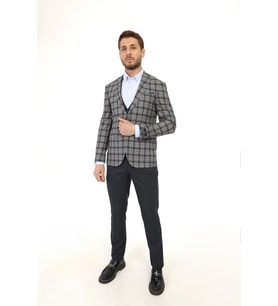 kombinli slimfit Yelekli Takım Elbise