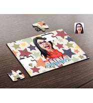 BK Gift Kişiye Özel Kadın İsimli Karikatürlü Ahşap Puzzle-1