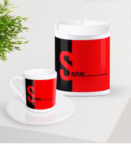 BK Gift Kişiye Özel İsimli Türk Kahvesi Fincanı ve Seramik Kül Tablası Seti-14 (Model 1)