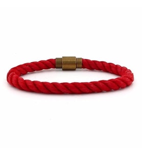 KIRMIZI HALAT BRONZ METAL MANYETİK KLİPSLİ ERKEK BİLEKLİK BT384