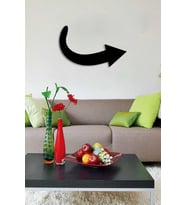Sağa Doğru Ok Yön İşareti Duvar Oda Ev Aksesuarı Ahşap Tablo 50x30cm (Siyah)