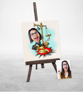BK Gift Kişiye Özel Avukat Karikatür Şovaleli Doğal Taş  7