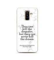 Samsung A6 Plus Beyaz Mermer Söz Tasarımlı Telefon Kılıfı