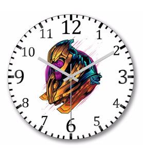 Thanos  From Endgame  Duvar Saati Bombeli Gercek Cam