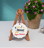 Mimar Hediye Kişiye Özel Mimar Ahşap Anahtarlık