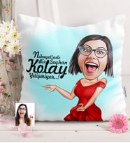 BK Gift Kişiye Özel Kolay Yetişmiyor Karikatür  Yastık  3