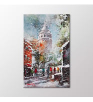 Arty Tablo Suluboya Galata Kulesi Tablo (Karışık)