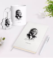 BK Gift Kişiye Özel Atatürk Temalı Kupa Anahtarlık Beyaz Defter Kalem Hediye Seti-14 (Model 1)