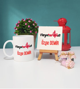 Fizyoterapist Kupa Bardak ve Dekoratif Taş Baskı Seti