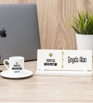 Tekstil Mühendisi Türk Kahvesi Fincanı Ve Masa İsimliği Hediye Seti