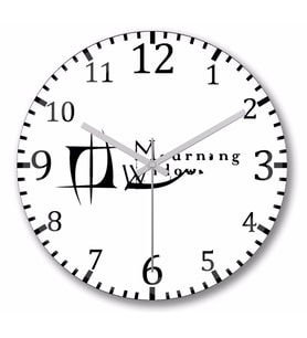 Mourning Widows Logo   Duvar  Saati Bombeli Gercek Cam
