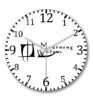 Mourning Widows Logo   Duvar  Saati Bombeli Gercek Cam
