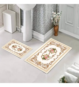 Banyo Halısı Ikili Klozet Takımı Kaymaz Tabanlı (60 xm x 100 cm + 40 cm x 60 cm) 