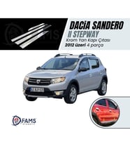 Dacia SANDERO STEPWAY Krom Yan Kapı Çıtası 4 kapı 2012 ve üzeri PASLANMAZ ÇELİK