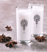 BK Gift Kişiye Özel Renkli Baskılı Kaligrafi Harfli İkili Rakı Bardağı Seti-2 (Beyaz)