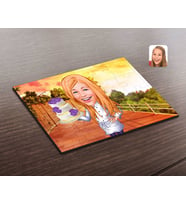 BK Gift Kişiye Özel Kadın Chef Karikatürlü Ahşap Puzzle-2